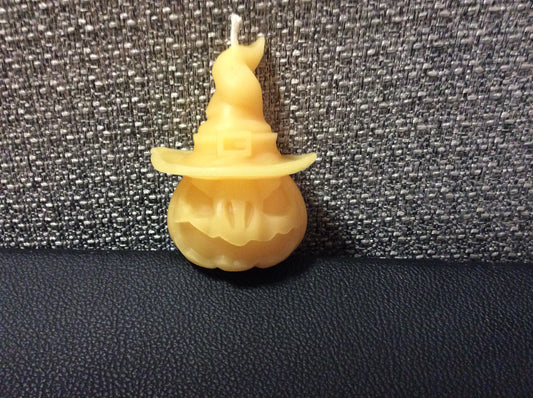 MEAN PUMPKIN FACE WEARING WITCHES HAT  3" x 2.5" (2 oz)